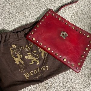 Italian Red Leather clutch/crossbody
